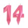 Candle in the cake jubilee "line" (set 2 in 1), number 14/41, pink metallic, 6.5 cm