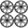 Wheel caps R16 "Joy", Silver-Black, Carbon, set 4 pcs