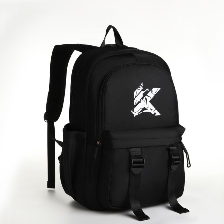 School backpack on lightning, 5 pockets, black color-2