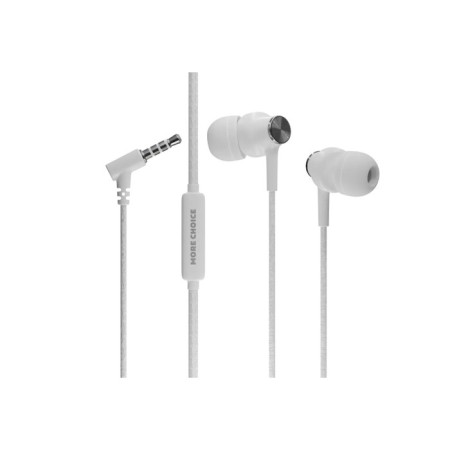 Headphones More Choice G20, microphone, vacuum, 95 dB, 32 Ohm, 3.5 mm, 1.1 m, white-2