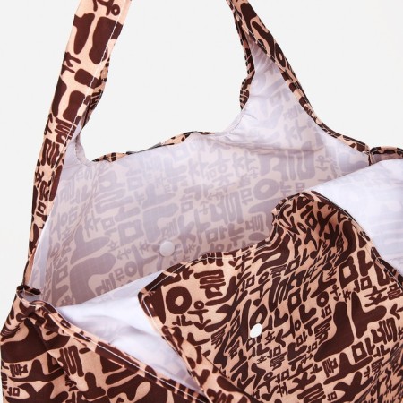 Household bag on the button, brown color-3
