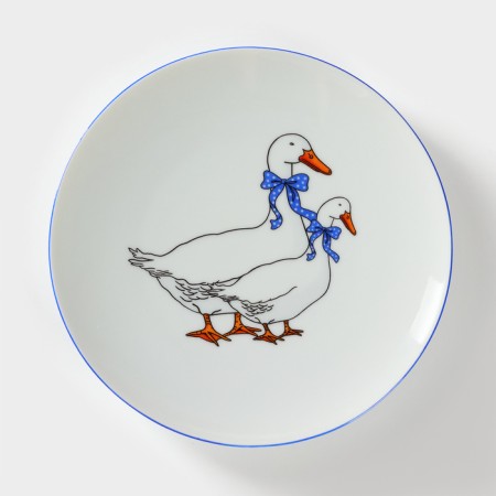 Porcelain set for breakfast "geese", 3 items-7