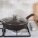 Pan, d = 24 cm, h = 6 cm, plastic handle, glass cover, anti -stick coating, color coffee marble
