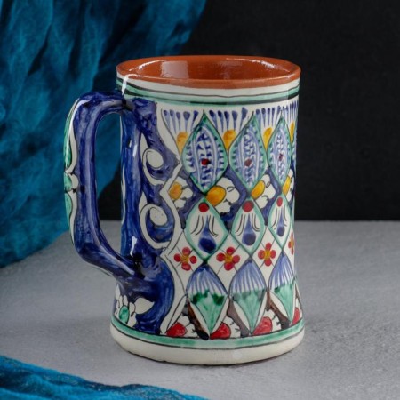Rishtan ceramics mug "Disor", 500 ml, blue mix-9