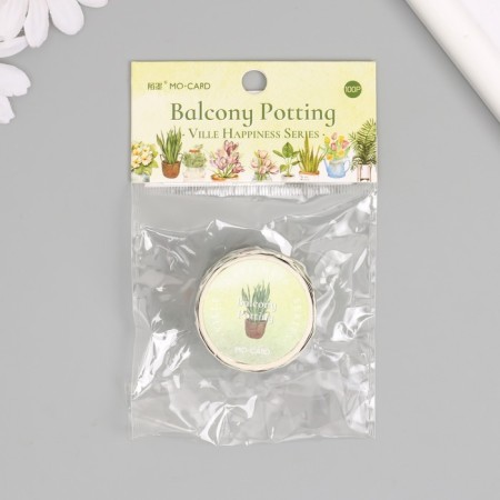 Stick Paper "Home flowers" 1.2 - 2.5 cm 100 pcs in a roll 11x8 cm-4