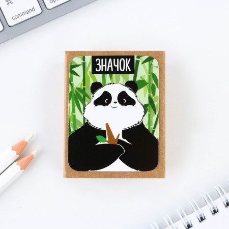 Wooden icon "Panda", 4 x 2.7 cm-5