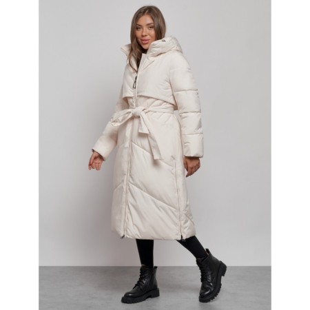 Coat insulated winter female, size 42, light-beige color-2