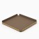 Metal tray, square eco -leather, 12 x 12 cm, brown color,