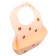Bibslate for feeding "Bear", silicone, with pockets, beige