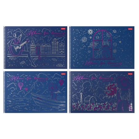 Album for drawing A4, 40 sheets on the crest "Dream ON", cover coated cardboard, matte lamination, 3D foil, block 100 g/m2, mix
