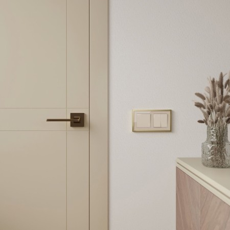 Frame W0022851, 2 Baguette sockets, ivory brass-3