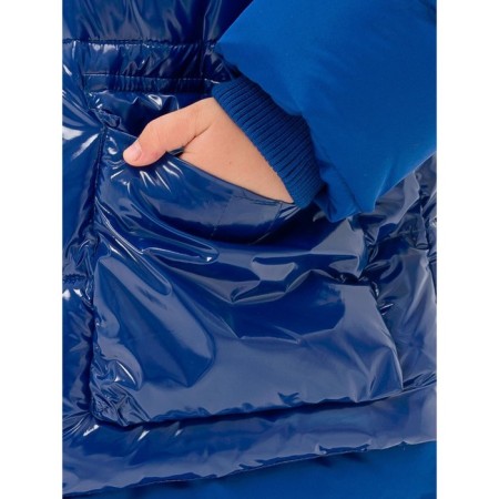 Coat for girls, height 110 cm, blue color-5