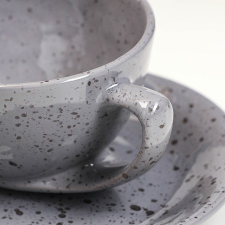 Tea couple "Elegant" 0.25l / 11x6.5cm + saucer 15cm, fog-2