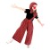 Clown with a butterfly carnival costume, red cage, height 104-128 cm