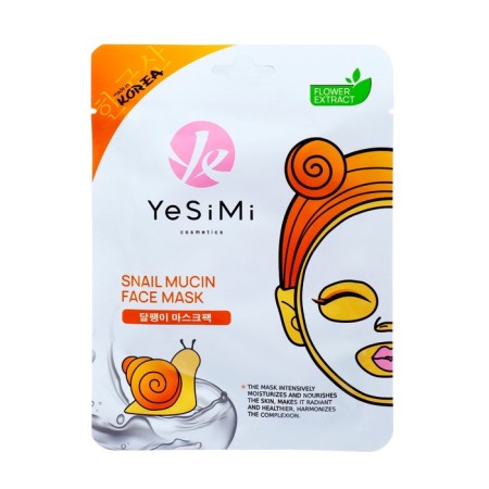 YESIMI fabric mask with snail mucin, 25 ml