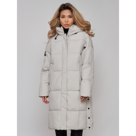 Coat insulated winter female, size 50, light-gray color-9