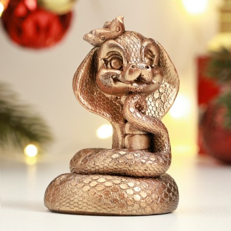 Figure "Snake with the Crown" bronze, 8x5cm-1