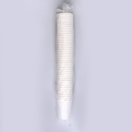 A single -single glass of a plain paper, white color, 250 ml, set 50 pieces-3