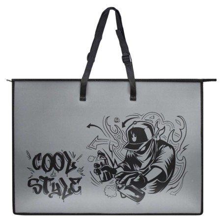 Folder for drawings and drawings A2, 650 x 470 mm, with handles, plastic, lightning from above, Phoenix "Raifier" 62516-1
