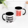 Sublimation circle "I surrender to work by 100%, volume 320 ml, black bottom