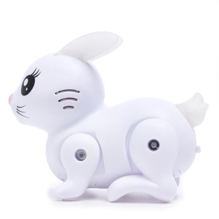 Rabbit "White", light and sound, works from batteries, white color-1