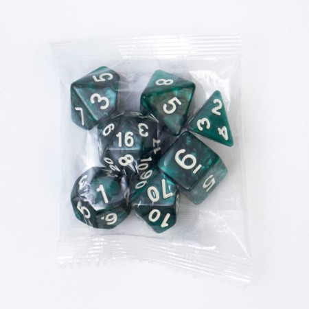Cubes set for D&D (Dungeons and Dragons, DND), series: D&D, "Dark Cyan", 7 pcs-4