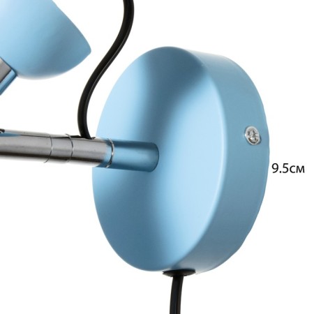 Sconces with a switch on the wire "Claudia" E27 40W blue 28x15x20cm-7