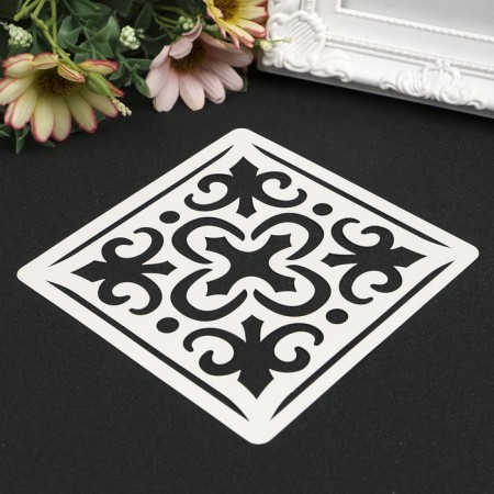 Stencil plastic "tile azulezh" 10x10 cm-1