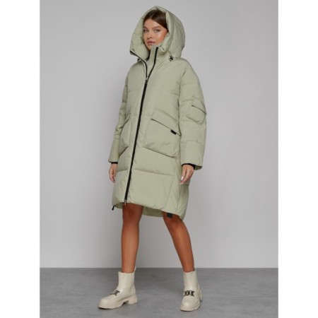 Coat insulated winter female, size 50, color light green-6