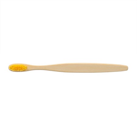 Middle bamboo toothbrush in the box, yellow-3