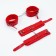 Erotic bdsm set of oka-hips, metal, leather, set of 8 objects, red