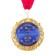 Medal on the postcard "Happy Birthday", Diam. 7 cm