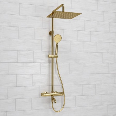 The shower system wasserkraft a188.261.207.pg Thermo, tropical shower, thermostat, gold-1