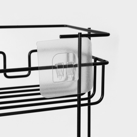 Rectangular shelf 3-long, 12.5 × 66 × 29.5 cm, black color-3