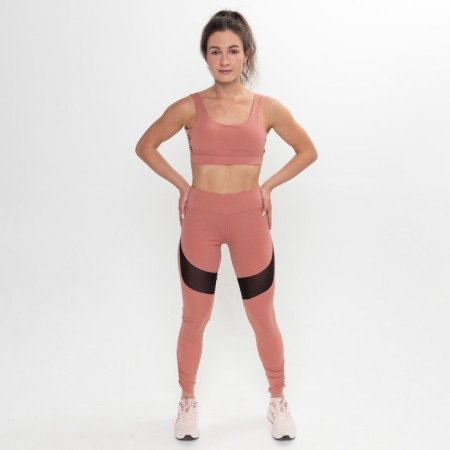 Female sports leggings, pink/black color, size 46 (m)