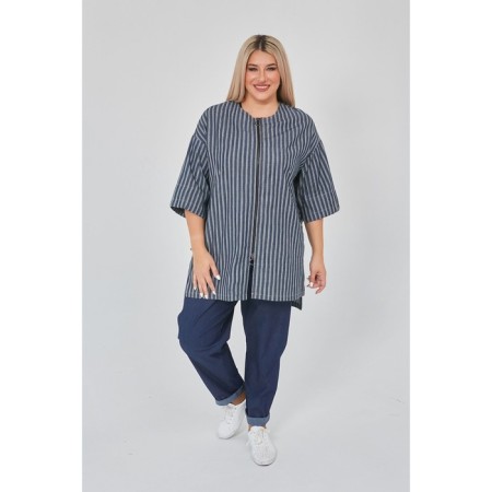 Women's tunic, size 64, dark blue color-1