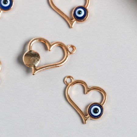 Decor for creativity Metal "Heart - From the evil eye" Gold 1.8x1.8 cm