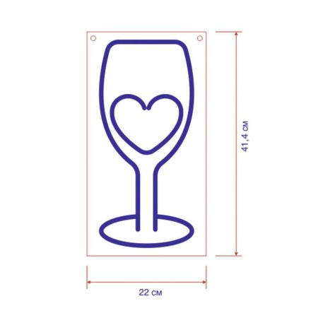 Neon sign "Glass" 41.4 × 22 cm, 12 V-1