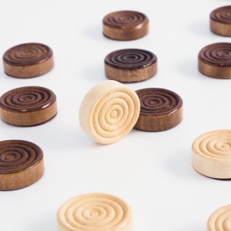 Checkers Wooden Game, D-2.3 cm, mix-2