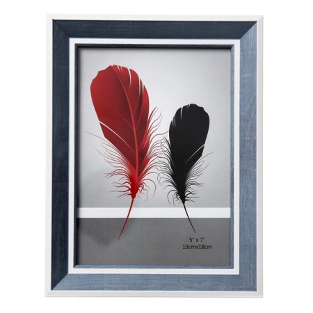 Photo frame plastic 13x18 cm "Gray wood with a double white frame" 21.8x16.7 cm-5