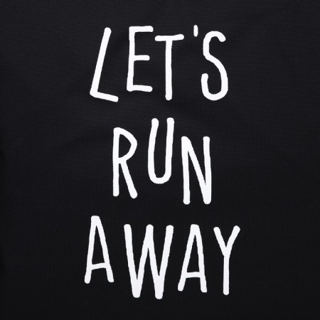 Soper bag “Let's run away far”, 40x35x0.5 cm, without lightning, without lining, black color-3