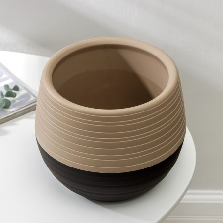 Pot for flowers with a duo pallet, 2.5 l, chocolate-coffee color with milk-2