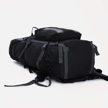 Tourist backpack, TAIF, 90 l, cord department, outer pocket, 2 side nets, black/gray color-2