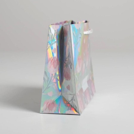 Gift holographic package, packaging, “Happy”, 15 x 12 x 5.5 cm-1