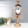 Summary metal, glass per 1 candle "mosaic" gold 59.5x14x23 cm