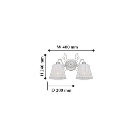 Sconces amanda, 2x40W E14, white color-2