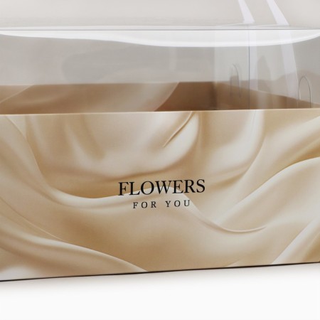 Box for flowers with a mold liner and PVC “for you”, 23.5 x 23.5 x 15 cm-1