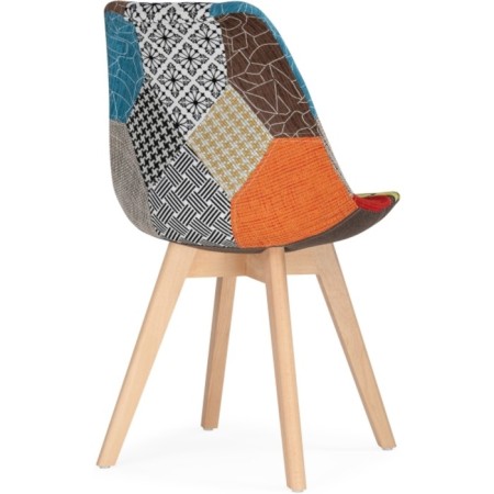 Wooden stool Mille Buka/Fabric, Natural/Color 49x60x83 cm-3