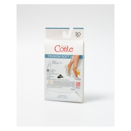 Women's socks with a compacted eye Elegant Tension Soft 20, size 23-25, Nero color-3