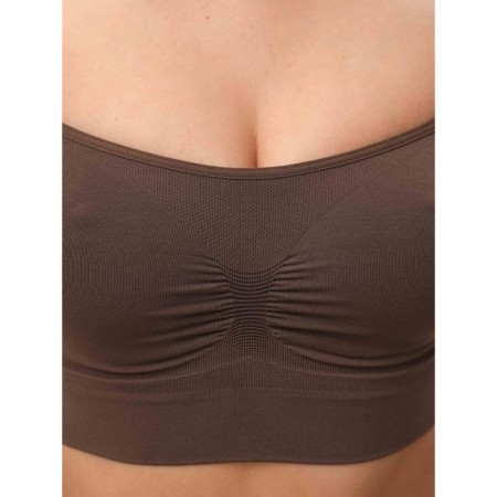 Top female supporting on thin straps Mirey Top Shaper Spalla Stretta, size 48, color dark brown-1